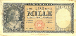 BILLET 1000 LIRE ITALIE BANCA D ITALIA - Autres - Europe