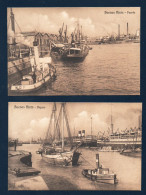 Argentine.  Buenos Aires. Puerto, Diques. (1897, Puerto Madero). Puerto Nuevo , Ing. Huergo ).  Lot De 2 Cartes - Argentine