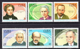 Cuba 1994 - Scientists - Curie - Faraday - Einstein - Max Planck - MNH Set - Neufs