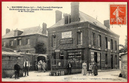 CPA 76 HAUSSEZ - CAFE COUTARD-GUARRIGUES - Embranchement Des Chemins D'Hausseline Et De Courcelles * Normandie - Autres & Non Classés