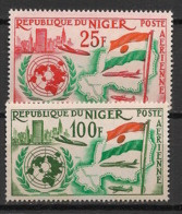 NIGER - 1961 - Poste Aérienne PA N°Yv. 19 à 20 - Admission à L'ONU / UNO - Neuf Luxe ** / MNH / Postfrisch - Niger (1960-...)
