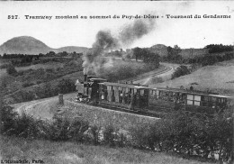 63 Tramway Montant Au Sommet Du Puy De Dôme Rétirage De 1986 Tournant Du Gendarme  (Scan R/V) N°   32   \PB1112 - Clermont Ferrand