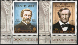 Vatican 2013 Verdi & Wagner 2 Values Composers, - Unused Stamps