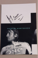 Autographe Martin Mortensen One Pro Cycling 2016 Format A5 - Wielrennen