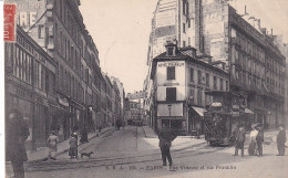 Paris XVI Rue Vineuse Et Rue Franklin - Au Passage Du Tramway - édit. SRA N° 105 Circulée 1908 - Distrito: 16