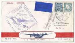 Ireland Eire USA Canada First Flight Cover Air Mail Shannon - Botwood - Shediac - New York 1939 Newfoundland - Luftpost