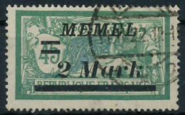 MEMEL 1922 Nr 88IV Gestempelt Gepr. X452F8E - Memel (Klaïpeda) 1923