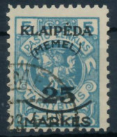 MEMEL 1923 Nr 125 Gestempelt Gepr. X4788E2 - Memelland 1923