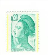 Liberté 0fr20 Vert YT 2181h Avec Deux Demi-bandes Phospho. Superbe, Voir Le Scan. Cote YT : 6 €. - Neufs