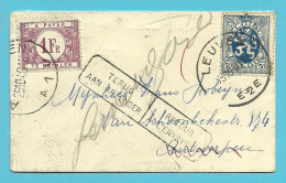 285 Op Naamkaartomslag (carte-visite) Stempel LEUVEN ,getaxeerd (Taxe) TX 43 ANTWERPEN ,REFUSE + RETOUR... - 1929-1937 Heraldic Lion