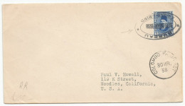 Egypt Cover Sent To USA With Scarce Cancel 1938 Paquebot - Storia Postale