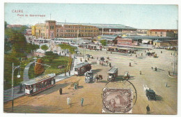 Egypt Postcard Sent To Belgium With Scarce Cancel "Caire Douane - Colis Drawback" 1910 Tramway - 1866-1914 Ägypten Khediva
