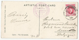 Egypt Postcard Heliopolis Sent To Belgium With Cancel Fabre Line Cruises S/S Providence 1935 Paquebot - Covers & Documents