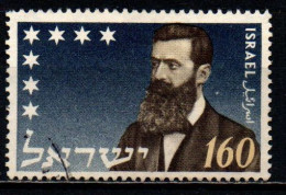 ISRAELE - 1954 - Theodor Zeev Herzl (1860-1904) - Founder Of Zionist Movement - USATO - Usados (sin Tab)