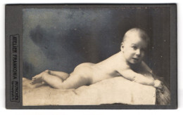 Fotografie Atelier Frankonia, München, Portrait Süsses Baby Auf Einer Decke Liegend  - Anonieme Personen