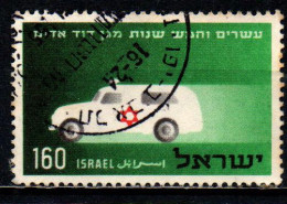 ISRAELE - 1955 - Ambulance - Magen David Adom (Israeli Red Cross), 25th Anniv. - USATO - Usati (senza Tab)