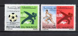 MAROC N°  625 + 626    NEUFS SANS CHARNIERE  COTE 2.00€  FOOTBALL JEUX SPORT - Maroc (1956-...)