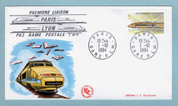 FDC France 1984 - Mise En Service De La Rame Postale TGV - YT 2334 - Paris Gare - 1980-1989