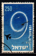 ISRAELE - 1957 - Jet Plane And “9” - Proclamation Of State Of Israel, 9th Anniv. - USATO - Usados (sin Tab)