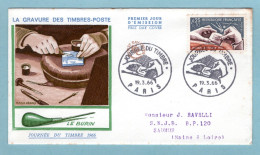 FDC France 1966 - Journée Du Timbre 1966 : Gravure Du Poinçon YT 1477 -  75 Paris - 1960-1969