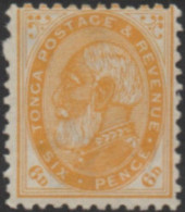 Tonga 1892 SG9 6d King George I MH - Tonga (1970-...)