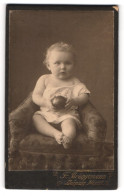 Fotografie F. Brüggemann, Leipzig-Neust., Portrait Säugling Mit Gummiball  - Anonymous Persons