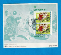 PTB1727- PORTUGAL (MADEIRA) 1981 Nº 37 (selos 1522)- CTO (EUROPA CEPT) - Hojas Bloque