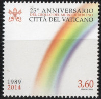 Vatican 2014 Fall Of Berlin Wall For 25 Years 1 Value MNH Rainbow - Musique