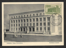 Portugal Université Coimbra Cité Universitaire Carte Maximum 1953 Coimbra University 1953 Maxicard Postcard - Maximum Cards & Covers