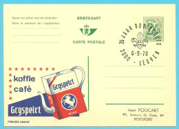 Publibel 2400 ( GRYSPEIRT: Café-koffie) Cheval Cabré-horse)  Stempel LEUVEN -35 JAAR OUD-SCOUTS - Werbepostkarten