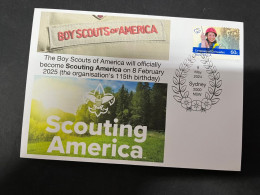 9-5-2024 (9.5.2024) Boy's Scouts Of America Will Become Scouting America From 8th Febraury 2025 (Girls Guide Stamp) - Lettres & Documents
