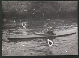 Fotografie Ansicht Steyr, 1. Reichsgaumeisterschaft Im Kajak-Torlauf, Gaumeister 1938 Gottfried Vogler  - Sporten