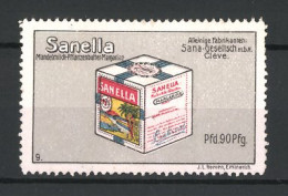 Reklamemarke Sanella Mandelmilch-Margarine, Sana-Gesellschaft, Cleve, Margarinewürfel  - Vignetten (Erinnophilie)