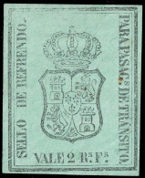 ESPAGNE / ESPANA - COLONIAS (Cuba) Ca.1871 Refrendo "PASAGs De TRANSITO" Fulcher 419 2RsFs Verde - Sin Gomar - Cuba (1874-1898)