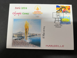 9-5-2024 (4 Z 32) Paris Olympic Games 2024 - The Olympic Flame Travel On Sail Ship BELEM Arrive In Marseille (8-5-2024) - Eté 2024 : Paris