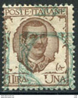 Floreale Lire 1 Varietà Stampa Del Verde Spostata Nei Due Sensi - Mint/hinged