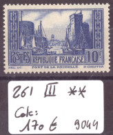 FRANCE - No Yvert 261 III ** ( SANS CHARNIERE, GOMME PARFAITE )    - COTE: 170.- - Unused Stamps