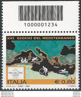 2009 Italia Giochi Del Mediterraneo Codice A Barre MNH Unif. 3136cb - Sonstige & Ohne Zuordnung