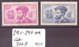 FRANCE - No Yvert 296-297 ** ( SANS CHARNIERE, GOMME PARFAITE )    - COTE: 300.- - Unused Stamps