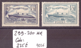 FRANCE - No Yvert 299-300 ** ( SANS CHARNIERE, GOMME PARFAITE )    - COTE: 235.- - Unused Stamps