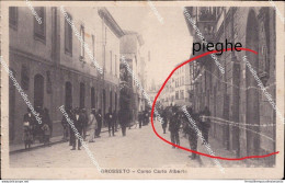 Af754 Cartolina Grosseto Citta' Corso Carlo Alberto 1926 - Grosseto