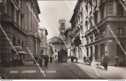 Af755 Cartolina Fotografica Livorno Citta' Via Cairoli Tram Toscana - Livorno