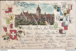 Au41 Cartolina Gruss Aus Zurich Svizzera 1900 - Sonstige & Ohne Zuordnung