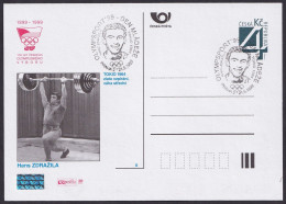 Czech 1999, Olympic Medals - Weightlifting; Hans Zdražila, Special Card & Postmark - Otros & Sin Clasificación