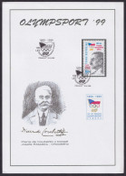Czech 1999, 100 Years Of The Czech Olympic Committee, Special Sheet - Sonstige & Ohne Zuordnung