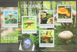 Mosambik 7545-7548 Und Block 949 Postfrisch Kleinbogen / Pilze #GG164 - Mozambique