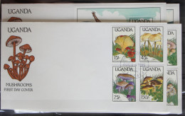 Uganda 667-674 Und Block 95 Und 96 Gestempelt Als FDC / Pilze #GG298 - Ouganda (1962-...)