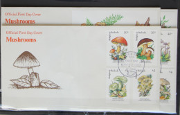 Antigua Und Barbuda 1637-1644 Und Block 234f. Gestempelt Als FDC / Pilze #GG489 - Antigua Et Barbuda (1981-...)