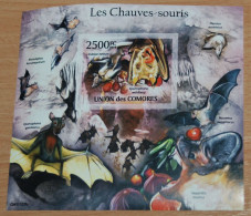 COMORES 2011, Bats, Animals, Fauna, Imperf, Mi #B632, Souvenir Sheet, MNH**, CV: €13 - Bats