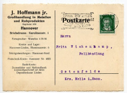 Germany 1928 Postcard; Hannover-Linden - J. Hoffman Jr, Großhandlung In Metallen Und Rohprodukten; 8pf. Beethoven - Briefe U. Dokumente